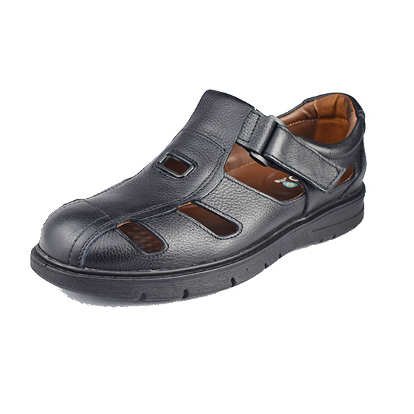 CHAUSSURE Confort SM120 noir cuir .......... Sandales homme Maroc